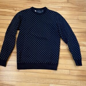 Ben Sherman Navy Patterned Crewneck Sweater